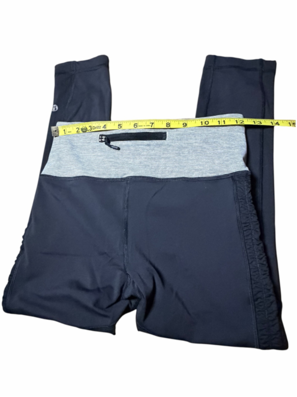 LULULEMON Run Inspire Crop Leggings Black Striped Grey Waist Size 4 Activewear - Picture 5 of 7
